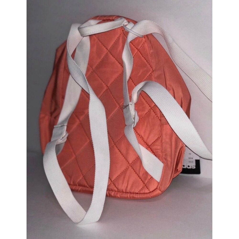 Adidas Mini backpack peach colored with white accents B36 - Picture 2 of 6